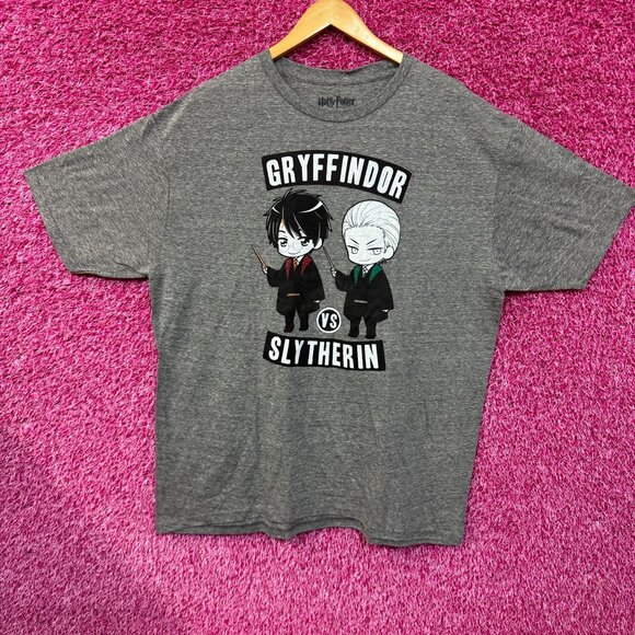 Harry Potter Gryffindor vs Draco Malfoy Slytherin chibi style T-shirt size 2xl - Picture 1 of 4